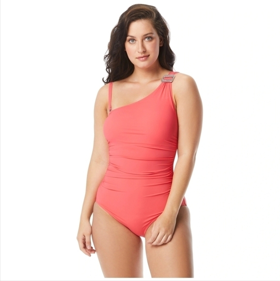Contours by Coco Reef Eternity One Shoulder Detachable Strap Swimsuit - Size 10 - Picture 1 of 12